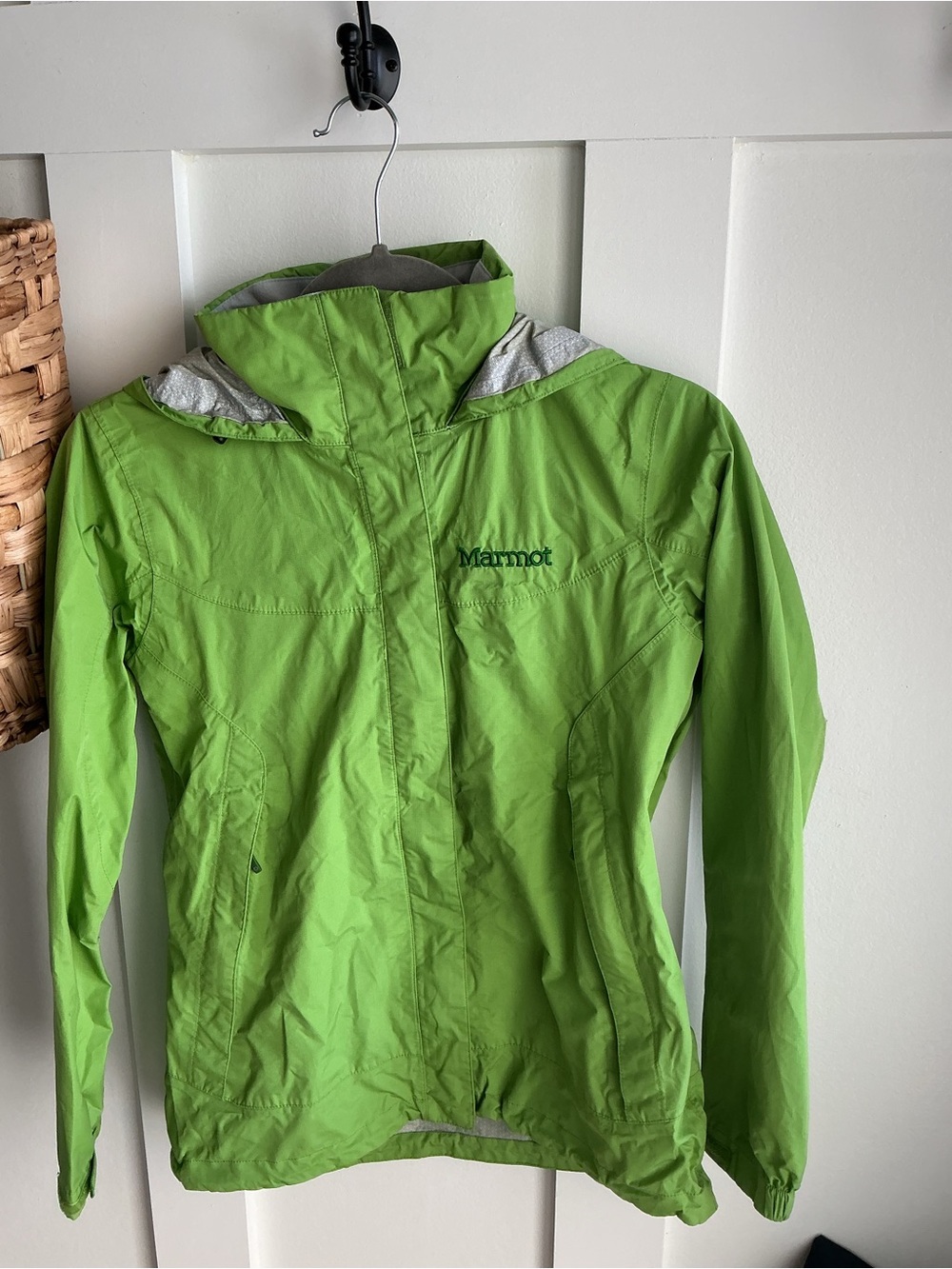 Marmot Women’s Bright Lime Green Hooded Rain Shell